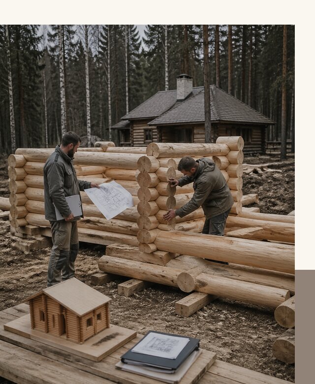 Проектирование и строительство домов из бревна в Тихвине
